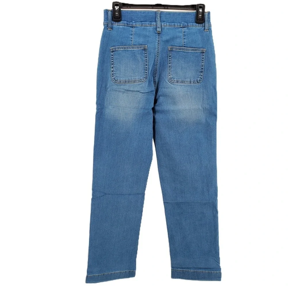 D‎ & Co Adaptive Jeans Womens Size 10 Straight Leg Crop Denim Medium Wash New